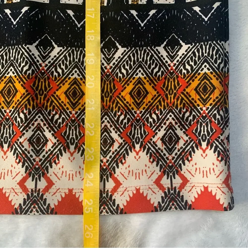 Maeve women's medium pattern knee length skirt Anthropologie black red print